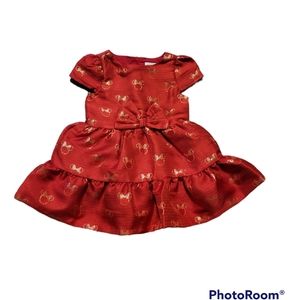 Disney Baby Minnie Mouse Red and Gold Party Holiday Dressy 12-18  months